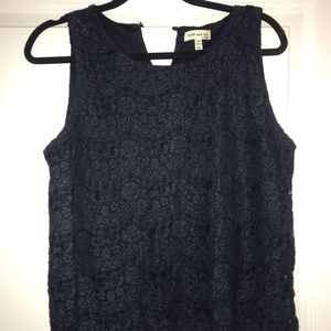 Navy blue Lace sleeveless top by Faith and Joy
